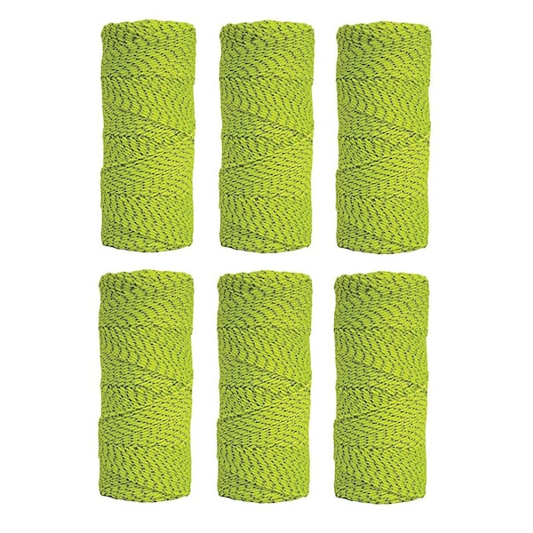 Co. BC354 500 ft. Neon Green Bonded Braided Mason's Line, 6PK